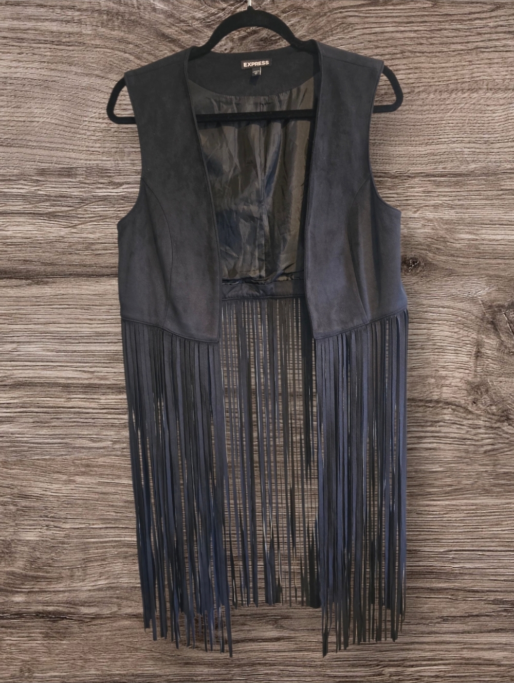 Express black fringe sleeveless vest ā Size Small š¤ - Picture 2 of 5